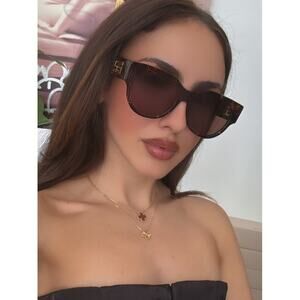 NEW Fendi FE40147I Baguette Brown Logo Print Sunglasses